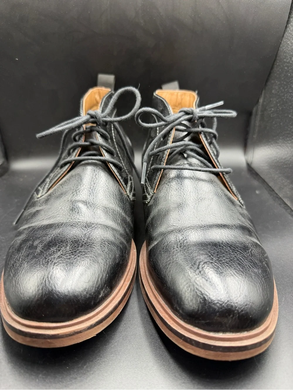 Sonoma Men's Black Leather Lace-Up Chukka Boots